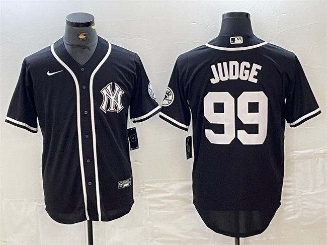 Men's New York Yankees #99 Aaron Judge Black Cool Base Stitched Baseball Jersey